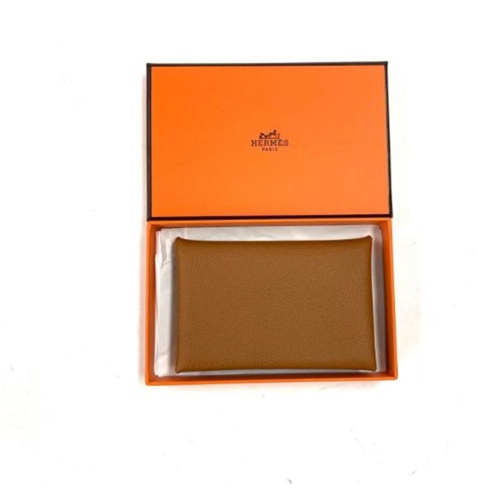 NEW! HERMÈS Gold Calvi Card Holder - Epsom B with original box and COA Hermes